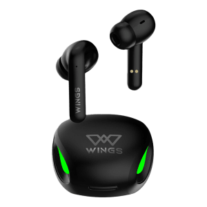 WINGS Phantom 700 TWS Earbuds with Surrounding Noise Suppression (IPX5 Water Resistant, 40ms Low Latency Mode, Black)