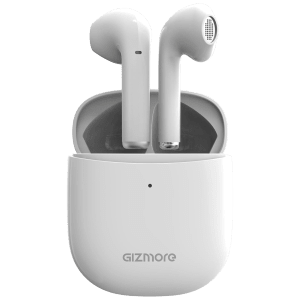 GIZmore 801 Air TWS Earbuds with Environmental Noise Cancellation (IPX4 Water Resistant, Upto 25 Hours Playback, White)