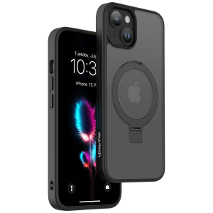 Muvtech Rio Snap TPU and Polycarbonate Back Cover for iPhone 15 Plus (Camera Protection, Black)