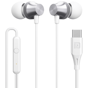 PORTRONICS Conch Beat C Wired Earphone with Mic (In Ear, Silver)