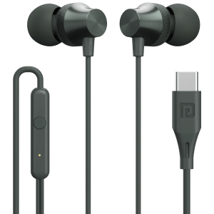 PORTRONICS Conch Beat C Wired Earphone with Mic (In Ear, Grey)