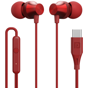 PORTRONICS Conch Beat C Wired Earphone with Mic (In Ear, Red)