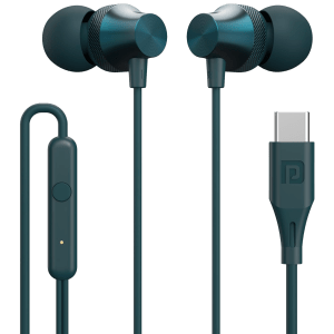 PORTRONICS Conch Beat C Wired Earphone with Mic (In Ear, Blue)