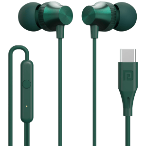 PORTRONICS Conch Beat C Wired Earphone with Mic (In Ear, Green)