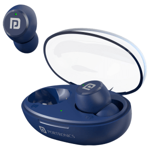 PORTRONICS Harmonics Twins S13 POR2226 TWS Earbuds (IPX5 Water & Sweat Resistant, Deep Bass Technology, Blue)