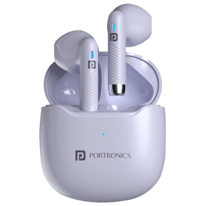 PORTRONICS Harmonics Twins S12 POR2391 TWS Earbuds (IPX5 Water Resistant, Deep Bass Technology, Purple)