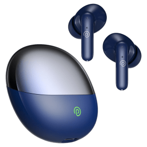 pTron Zenbuds Evo TWS Earbuds with Environmental Noise Cancellation (IPX5 Water Resistant, Fast Charging, Blue)