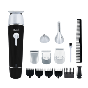 Croma 11-in-1 Rechargeable Cordless Grooming Kit for Nose, Ear, Eyebrow, Beard & Moustache for Men & Women (120min Runtime, Water Resistant, Black)