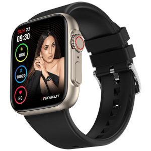 FIRE-BOLTT Gladiator Smartwatch with Bluetooth Calling (49.7mm HD Display, IP67 Water Resistant, Gold Black Strap)