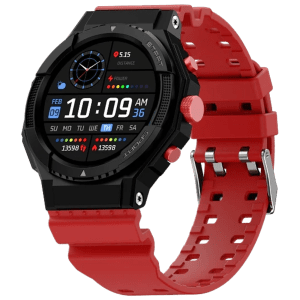 FIRE-BOLTT Quest Smartwatch with Bluetooth Calling (35.3mm HD Display, IP67 Water Resistant, Urban Red Strap)