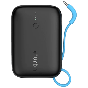 urbn Nano Link 10000 mAh 22.5W Fast Charging Power Bank (1 Type A and 2 Type C Ports, Power Delivery Compatible, Black)