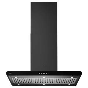 KAFF Canary BF DHC 90cm 1200m3/hr Ductless Wall Mounted Chimney with Baffle Filter (Black)