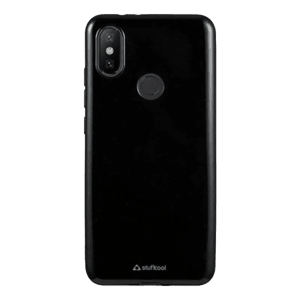 stuffcool Color Pop Soft Silicone Back Cover for Mi A2 (Camera Protection, Black)