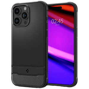 spigen Rugged Armor MagFit PC and TPU Back Cover for iPhone 15 Pro Max (Military Grade, Matte Black)