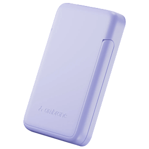 ambrane AeroSync PB 10 10000 mAh 15W Fast Charging Power Bank (1 Type A and 1 Type C Ports, Wireless Charging, Purple)