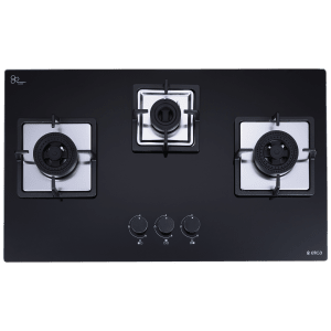 elica IND FLEXI AB DFS Series 3 Burner Automatic Hob (Battery Operated, Black)