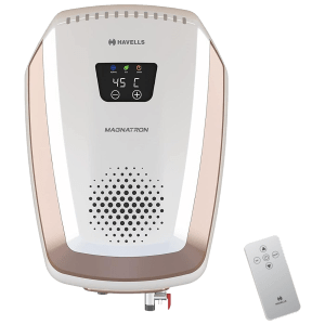 HAVELLS Magnatron 15 Litre 4 Star Vertical Storage Geyser with Overheat Protection (White Champagne Gold)