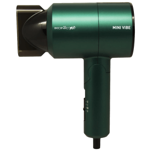 Ikonic Mini Vibe Hair Dryer with 2 Heat Settings & Cool Shot (Low Noise, Emerald)