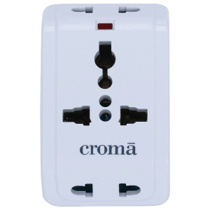 Croma 6 Amps 3 Way Multiplug (Built-in Surge Protection, White)