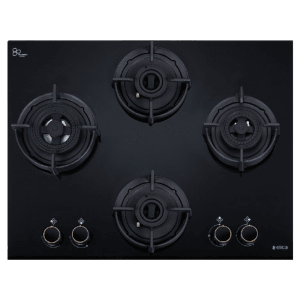 elica FLEXI DFS AB Series 4 Burner Automatic Hob (Battery Operated, Black)