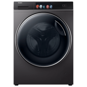 Haier 10.5 kg 5 Star Fully Automatic Front Load Washing Machine (HW105-B14959S8U1, Pillow Shape Drum, Dark Jade Silver)