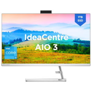 Lenovo IdeaCentre AIO 3 27 Inch Full HD IPS Display Intel Core i3 12th Gen Windows 11 Home Desktop (8GB, 1TB SSD, Intel UHD)