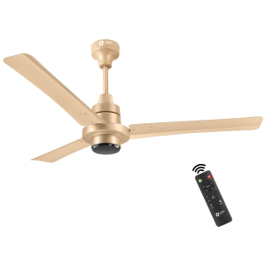 Orient Ecotech Supreme 5 Star 120cm Sweep 3 Blade BLDC Motor Ceiling Fan with Remote (Low Noise Operation, Gold)