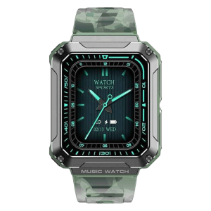 WATCHOUT WearPods Teens Smartwatch with Bluetooth Calling (49mm HD Display, Water Resistant, Military Green Strap)