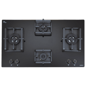 elica Flexi DFS Pro AB Series 4 Burner Automatic Hob (Cast Iron Pan Support, Black)