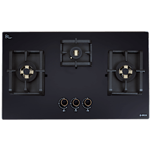 elica Flexi DFS Pro FB Series 3 Burner Automatic Hob (Cast Iron Pan Support, Black)