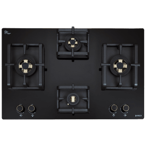 elica Flexi DFS Pro AB Series 4 Burner Automatic Hob (Cast Iron Pan Support, Black)