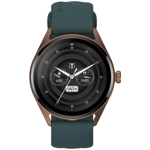 TITAN Crest Smartwatch with Bluetooth Calling (36.3mm AMOLED Display, IP68 Water Resistant, Teal Strap)