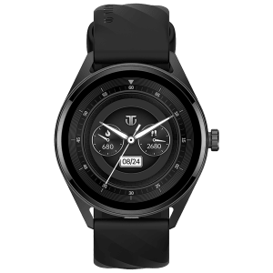 TITAN Crest Smartwatch with Bluetooth Calling (36.3mm AMOLED Display, IP68 Water Resistant, Black Strap)