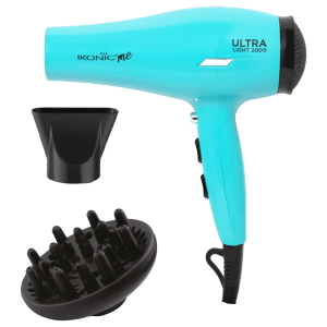 Ikonic Ultralight Hair Dryer with 3 Heat Settings and Cool Shot (Overheat Protection, Teal)