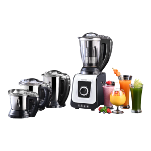 USHA iCHEF 750 Watt 4 Jars Mixer Grinder (Dual Safety Lock, White Black)