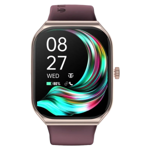 TITAN Smart 3.0 Smartwatch with Bluetooth Calling (49.7mm AMOLED Display, IP68 Water Resistant, Wine Red Strap)