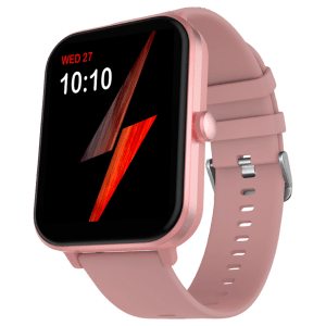 FIRE-BOLTT Tide Plus Smartwatch with Bluetooth Calling (46.5mm Curved Display, IP67 Water Resistant, Pink Strap)