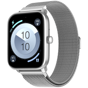 noise ColorFit Pulse 4 Smartwatch with Bluetooth Calling (46.9mm AMOLED Display, IP68 Water Resistant, Silver Link Strap)