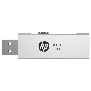 HP 818w 32GB USB 3.2 Flash Drive (Built-in Keyring Loop, 8Y6S8AA, Silver)