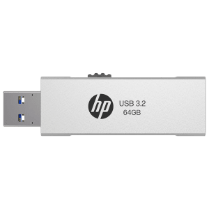 HP 818w 64GB USB 3.2 Flash Drive (Built-in Keyring Loop, 8Y6S9AA, Silver)