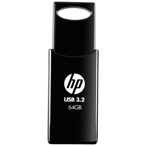 HP 712W 64GB USB 3.2 Flash Drive (Built-in Keyring Loop, 7Z375AA, Black)