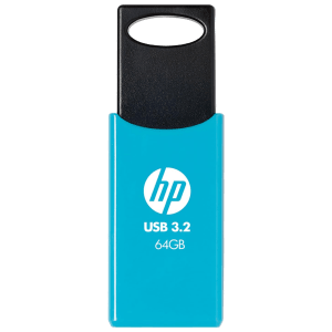 HP 712W 64GB USB 3.2 Flash Drive (Built-in Keyring Loop, 7Z377AA, Blue)