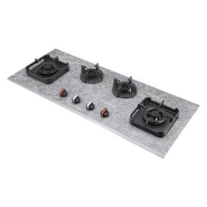 KAFF Marmor 1104 Glass Top 4 Burner Automatic Hob (Full Flame Failure Device, Rock Glass Black)