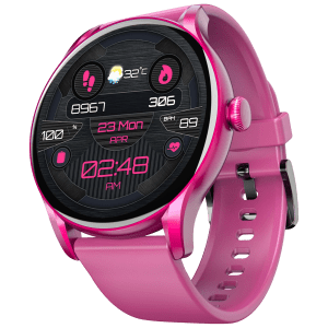 boAt Lunar Connect Ace Smartwatch with Bluetooth Calling (36.32mm AMOLED Display, IP68 Water Resistant, Burgundy Strap)