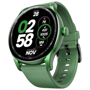 boAt Lunar Connect Ace Smartwatch with Bluetooth Calling (36.32mm AMOLED Display, IP68 Water Resistant, Pine Green Strap)