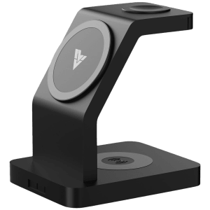 Vaku Luxos Trinity 3IN1 23W Wireless Charging Stand for iOS and Apple Watch (Qi Certified, Short Circuit Protection, Black)