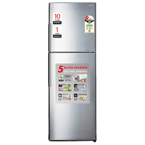 SHARP 315 Litres 2 Star Frost Free Double Door Refrigerator with Inverter Compressor (SJ-EP35T-SL, Silver)