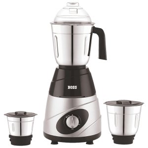 BOSS Thunder Deluxe 550 Watt 3 Jars Mixer Grinder (21000 RPM, Overload Protector, Black Silver)