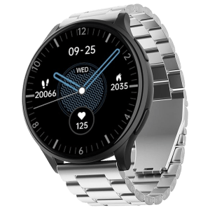 boAt Lunar Prime Smartwatch with Bluetooth Calling (36.83mm AMOLED Display, IP67 Dust, Sweat & Splash Resistant, Steel Silver Strap)