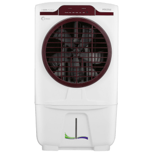 VOLTAS JetMax T 70 Litres Desert Air Cooler with Turbo Air Throw (Smart Humidity Control, White & Burgundy)